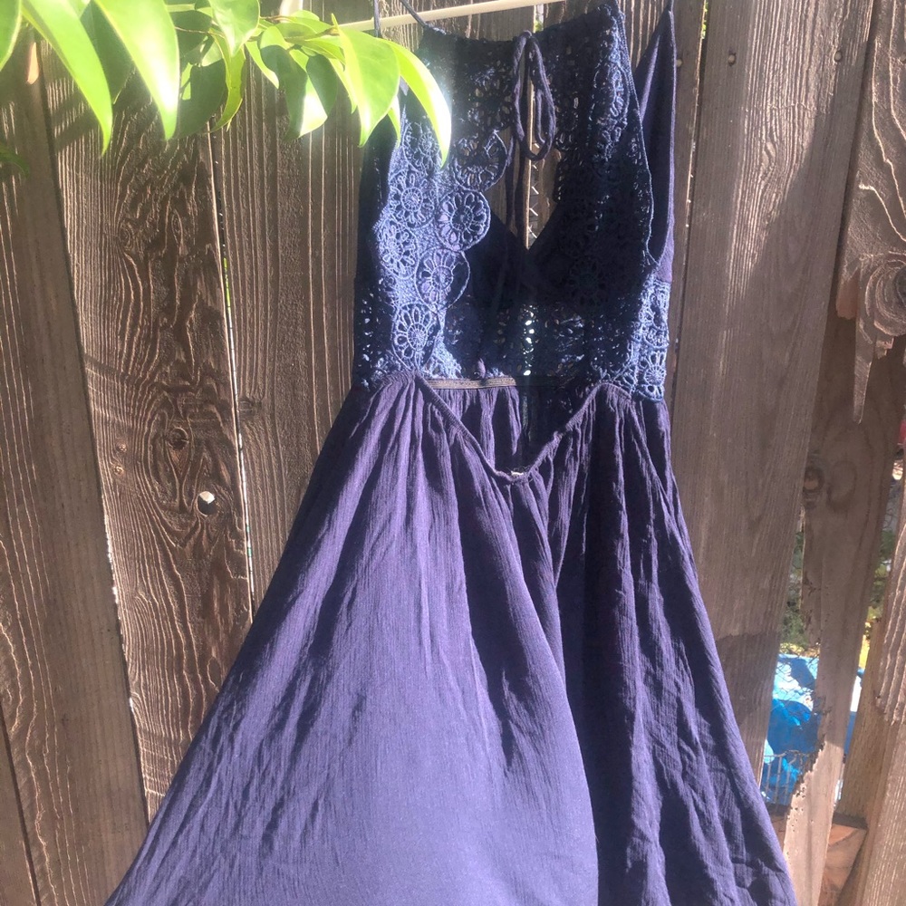 Navy blue spring dress